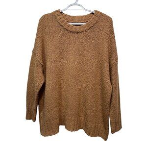 Aerie Women XS Sweater Oversize Boxy Fit Wool Alpaca Polyamide Tan Clunky Knit